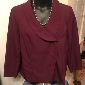 Burgundy Peter Pan collar Jacket